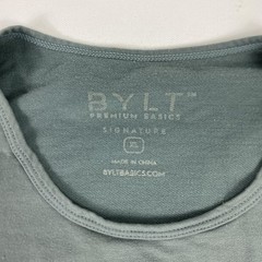 BYLT Shirt Mens Large Green Signature Curved Hem Premium Basics Crewneck Tee
