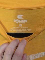 Colosseum Missouri Mizzou Tigers Women’s Small Yellow Crew T-Shirt Front & Back