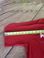 Adidas Mens Climate Red Wisconsin Front Print Stretch Shirt Medium