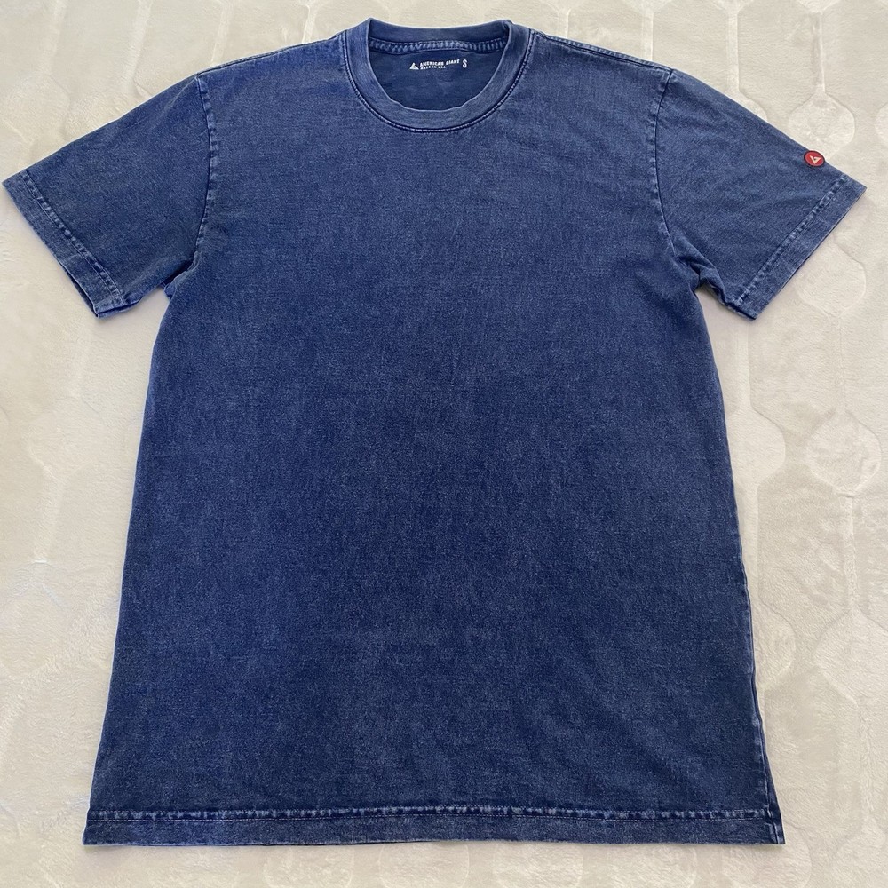 American Giant Men’s Vintage Crew Tee T-Shirt Small Blue Mineral Wash Made USA