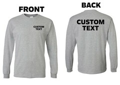 Custom T-Shirt DryBlend® 50/50 Long Sleeve, Personalized, Add Your Own Text