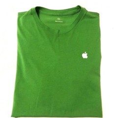Apple Store Employee Green Short Sleeves Apple Logo Shirt Sz M