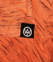 WT02 Men’s Longline Curved Hem T-Shirt Orange Side Zipper Streetwear Size L