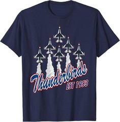 USAF Thunderbirds F-16 Fighter Jet Air Show Aviation Veteran T-Shirt