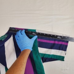 Knights of Round Table Blue Purple Green White Striped VTG Medium TShirt Shirt
