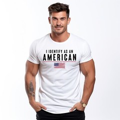 I Identify As An American T-shirt USA Flag Patriotic T-shirt For Men