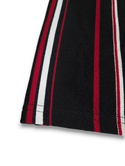 SHEIN Men’s Black Red White Striped Logo T-Shirt Slim Fit Crew Neck Size M