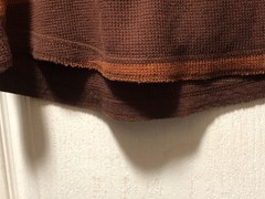 Mens Y2K Mossimo Supply Utility Orange Brown Knit Thermal Striped Shirt Size S