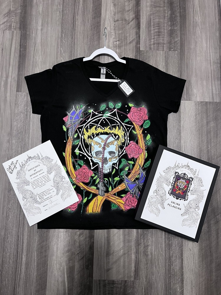 T-shirt with handmade art+Certificate of Authenticity. Choosing size and clothes