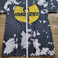Wu-Tang Clan Bleach Wash Graphic T-Shirt Mens Small Black Yellow Logo Hip Hop