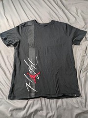 Nike Air Jordan Shirt Mens XL Black Flight Script Spellout Jumpman Wraparound
