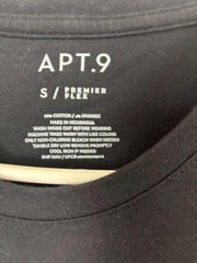 APT.9 Mens Long Sleeve T Shirt S Black Premier Flex Casual Cotton Spandex