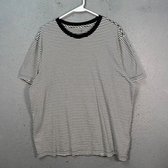 J. Crew Mens XL Sueded Jersey Striped T-Shirt Black & White Classic 100% Cotton