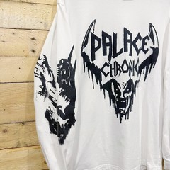 Palace Chronicles Shirt Mens Large White Graphic Long Sleeve Crew Neck Top