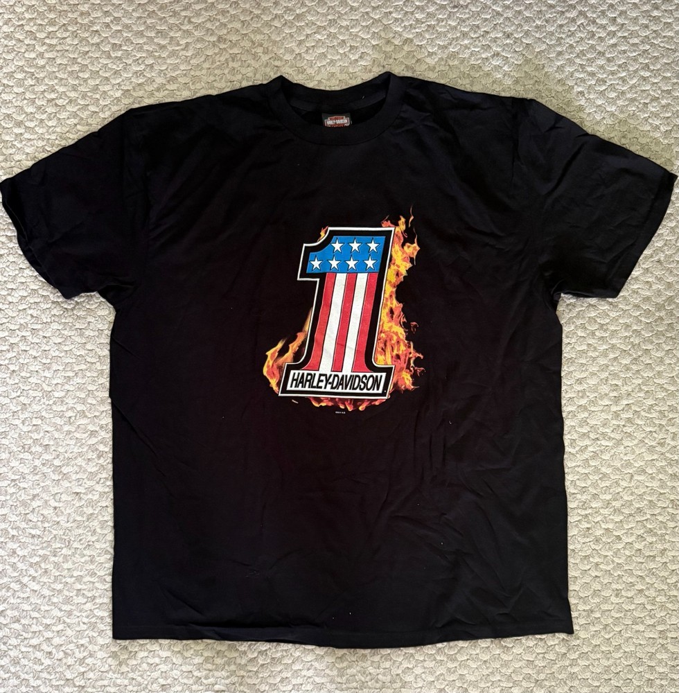 bundle of 4 mens used harley davidson t-shirt two-XL, two- 2XL