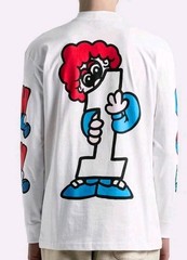 Chinatown Market Runs the World Globe Graphic Long Sleeve Shirt Mens Medium Mock