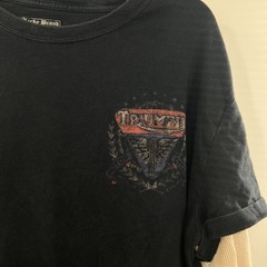 Vtg Lucky Brand Triumph Men Large Motorcycles Layered Thermal Y2K Grunge Style