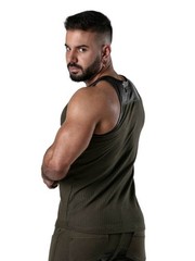 Locker Gear Ribbed Cotton Tank, Stretchy, Sleeveless, Round Neck, Many Colours