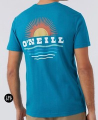 O’Neill Above & Below Tee, SU3118704 Solid Blue With Logo, Men’s Large Size.