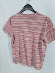 Lacoste Men’s Pink/White Striped V-Neck Short Sleeve T-Shirt Regular Fit 6