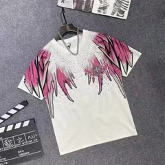 New Men Luxury Diamond Wings Rhinestones Fashion T-Shirt High Quality