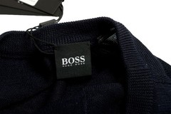 Hugo Boss Men’s “Persimo” Blue Knitted Crewneck T-Shirt Sweater US 2XL IT 56