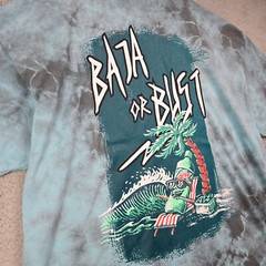 MOUNTAIN DEW BAJA BLAST Shirt Mens 2XL XXL Blue TIE DYE CASUAL Faded Gamer NWT