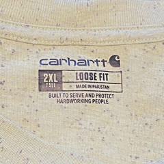 Carhartt Men’s Size 2XL Tall K87 Loose Fit Pocket Tee Lime Green Heather Nep