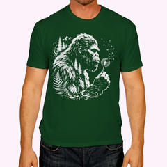 Funny Bigfoot Blowing Wishes Dandelion Nature Vintage Art T-Shirt