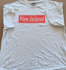 Vintage Fire Island Classic Graphic T-Shirt Interest White Men 2XL Single Stitch