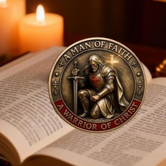 A Man of Faith-A Warrior of Christ Commemorative Coin,Jesus Challenge Coins OY