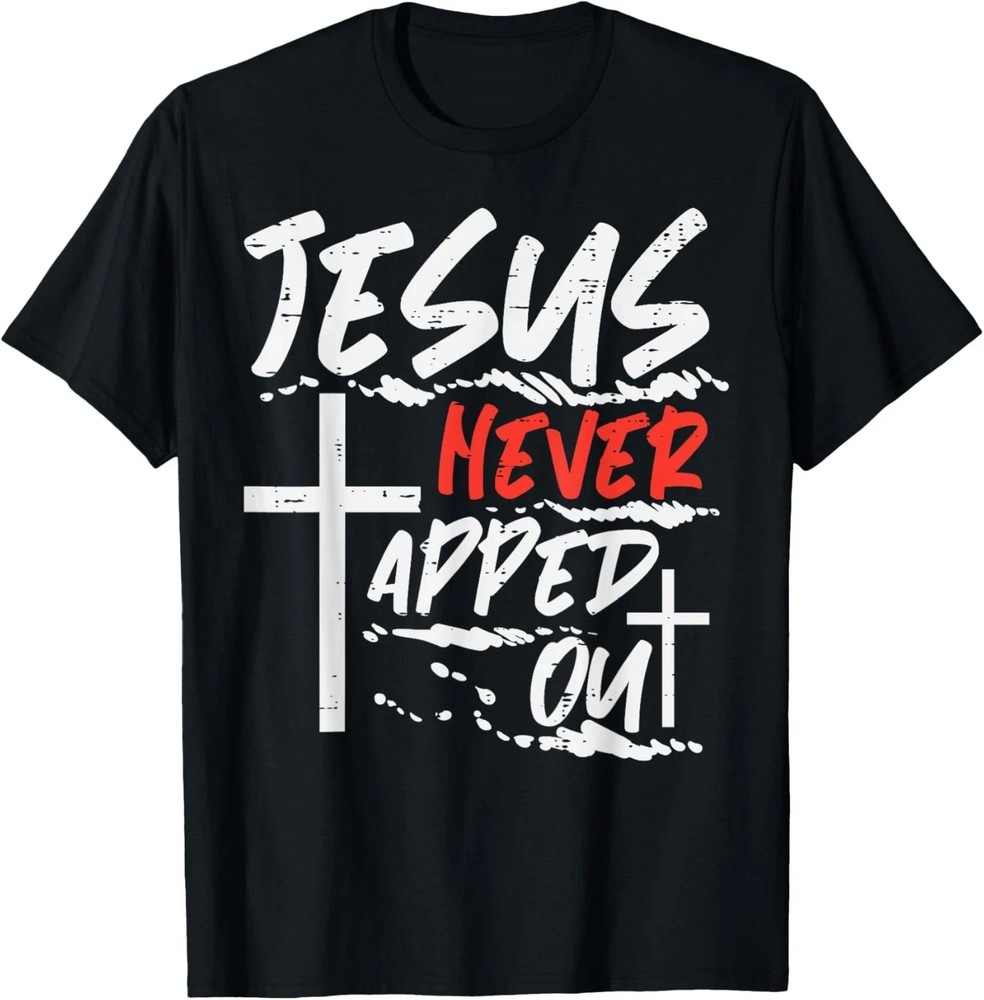 SALE! Wrestling Jesus Never Tapped Out Christian T-Shirt Faith Wrestling Tee
