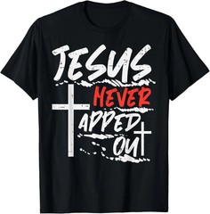 SALE! Wrestling Jesus Never Tapped Out Christian T-Shirt Faith Wrestling Tee