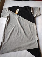 Bleecker Mercer T shirt Men M Gray Black Casual Colorblock Retro Asymmetrical