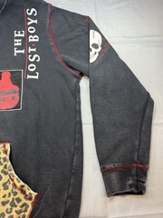 Hot Topic The Lost Boys Gothic Vampire Distressed Crop Top Hoodie Jacket Size LG
