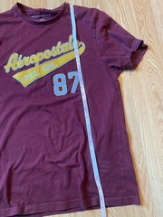 Y2K Aeropostale Burgandy Patched T Shirt Men’s Medium