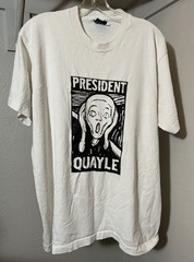 President Quayle Scream Munch Large Size XL 80s 90s Political Parody Art Shirt