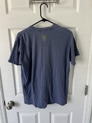 Life is Crap Bird Poop on Head Blue T-Shirt Size Medium FADING