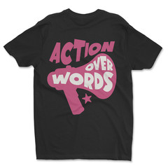 Custom T-Shirt, action over words Dtf Print On Next Level T-Shirt unisex cotton￼