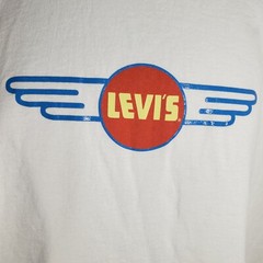 Levis Sleveless TShirt Mens XL White Logo Spell Out Casual