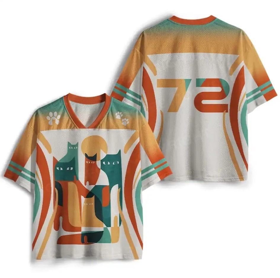 Abstract Felines Mesh Jersey