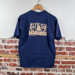 Vintage Guatemala Shirt Mens XL Blue Los Mayas Ancient Art Graphic Tee Cotton