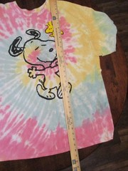 LOVE TRIBE SNOOPY WOODSTOCK GRAPHIC TIE DYE 100% COTTON T SHIRT XL FREE SHIPPING