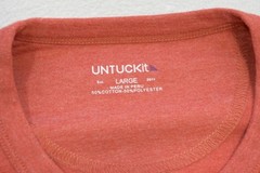 UntuckIt Henley Tee Shirt Red Cotton Poly Blend Long Sleeve Mens Size Large