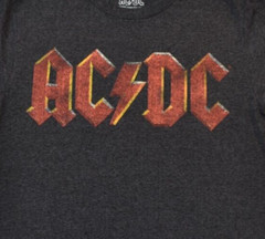 AC/DC Mens AC/DC Distressed Logo Charcoal Heather Shirt New XS-3XL