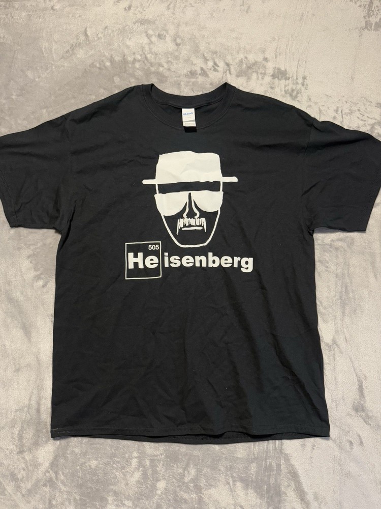 Men’s Breaking Bad Heisenberg T-Shirt Black With White Silhouette Design XL