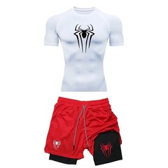 Mens Compression Set Gym Shirt Running Shorts Quick Dry Sportswear