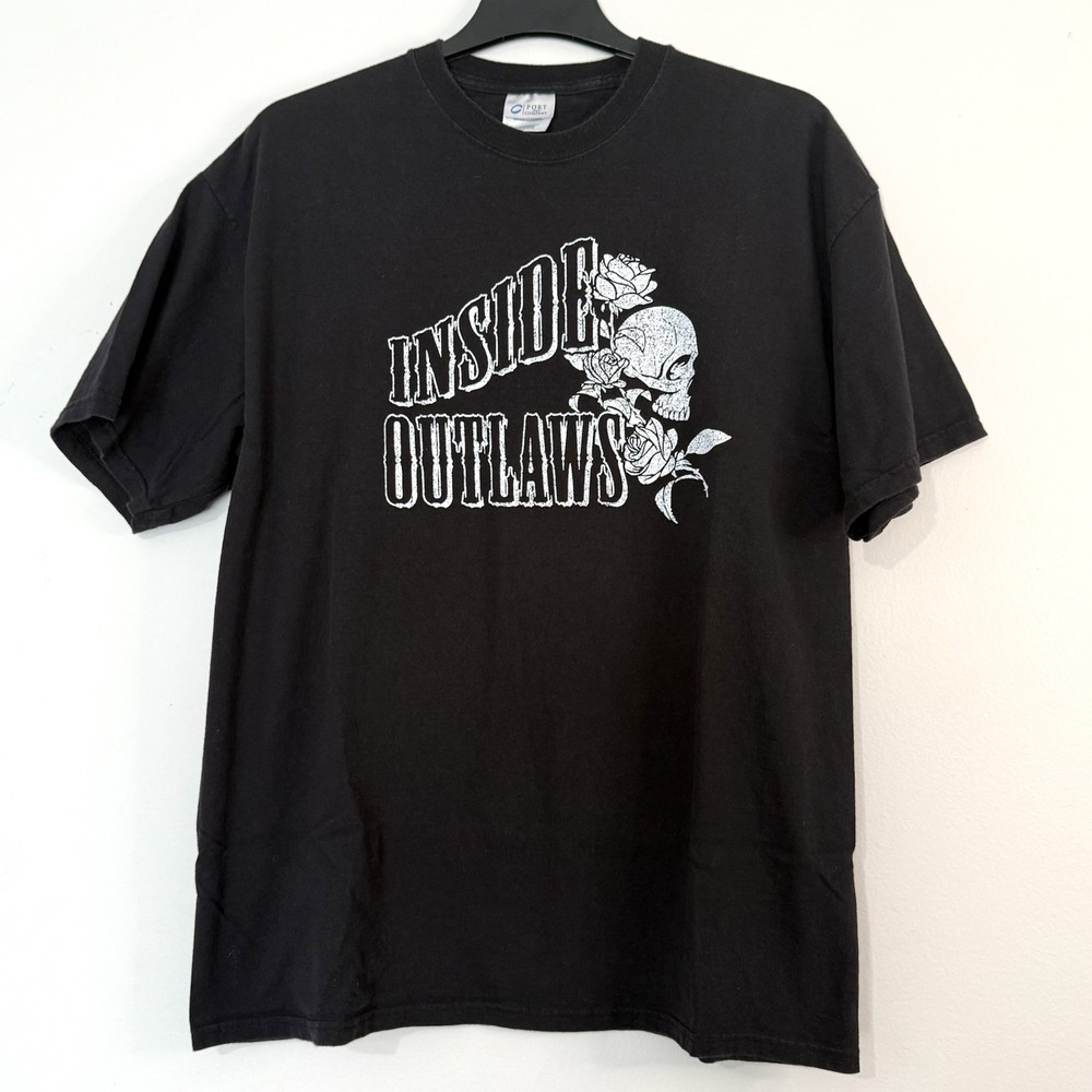 Inside Outlaws Motorcycle Club Graphic T Shirt Size XL Made By Port and Company