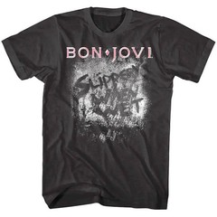 Bon Jovi Slippery When Wet Steam Men’s T Shirt Rock Album Cover Concert Merch