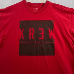 Krew Graphic T Shirt Men XL Red Skatebording Skate Short Sleeve Tee Cotton